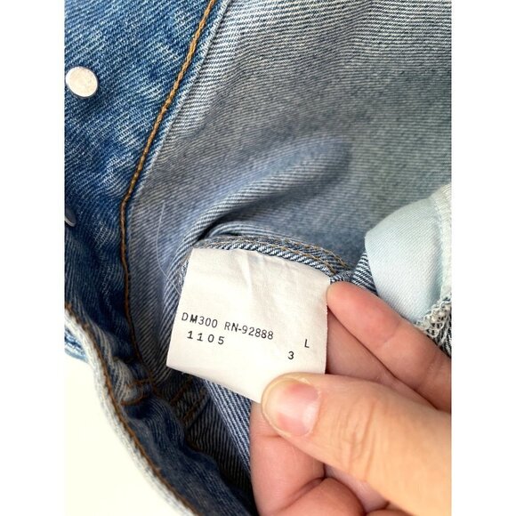 Amerifest Big Gig Denim Trucker Jacket Mens Blue Hat Logo Cotton Button Front - Picture 4 of 12